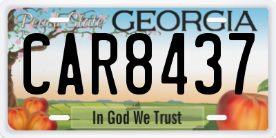 GA license plate CAR8437