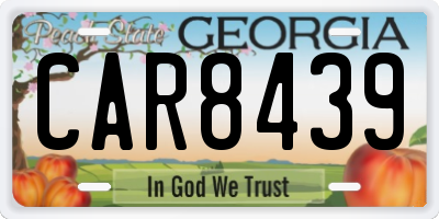 GA license plate CAR8439