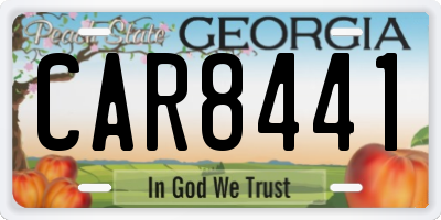 GA license plate CAR8441