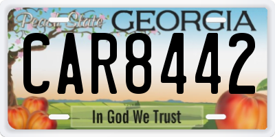 GA license plate CAR8442