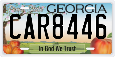 GA license plate CAR8446