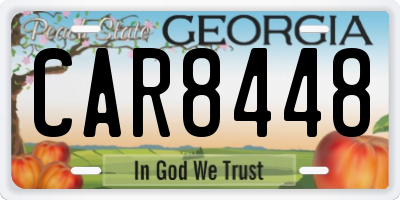 GA license plate CAR8448