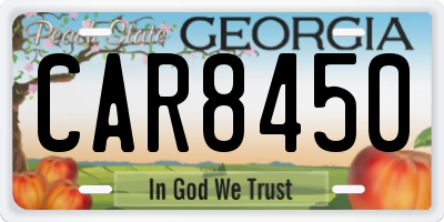 GA license plate CAR8450