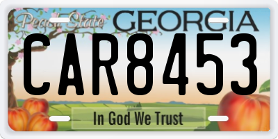 GA license plate CAR8453