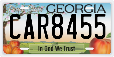 GA license plate CAR8455