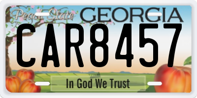 GA license plate CAR8457