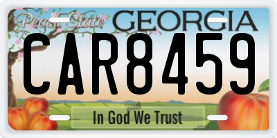 GA license plate CAR8459