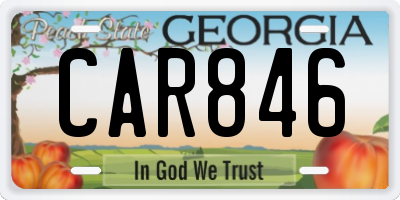 GA license plate CAR846