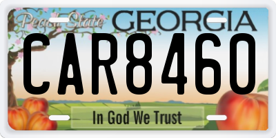 GA license plate CAR8460