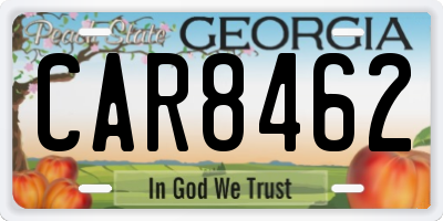 GA license plate CAR8462