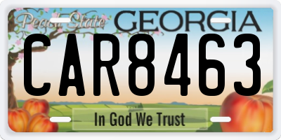 GA license plate CAR8463