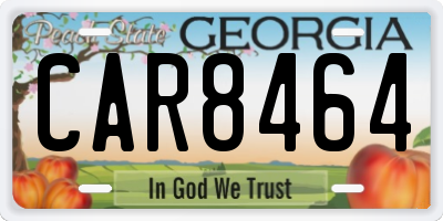 GA license plate CAR8464