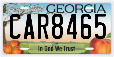 GA license plate CAR8465