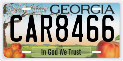 GA license plate CAR8466