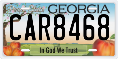 GA license plate CAR8468