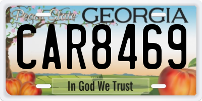 GA license plate CAR8469