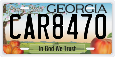 GA license plate CAR8470