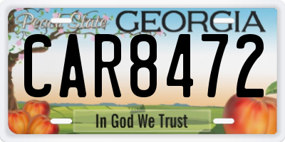 GA license plate CAR8472