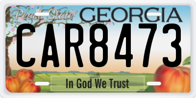 GA license plate CAR8473