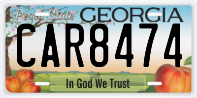 GA license plate CAR8474