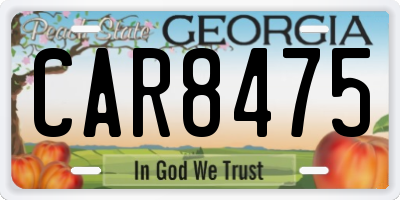 GA license plate CAR8475