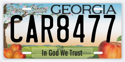 GA license plate CAR8477