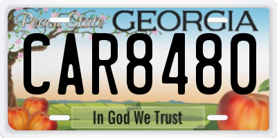 GA license plate CAR8480