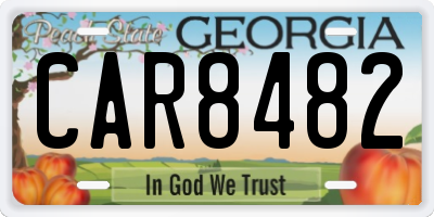 GA license plate CAR8482