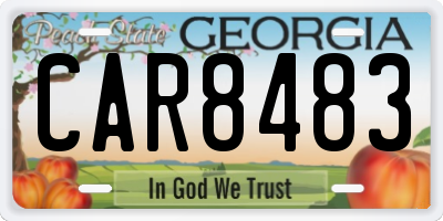 GA license plate CAR8483