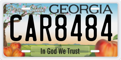 GA license plate CAR8484