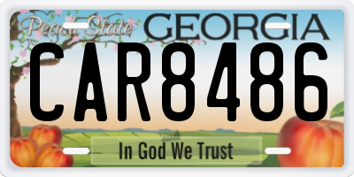 GA license plate CAR8486