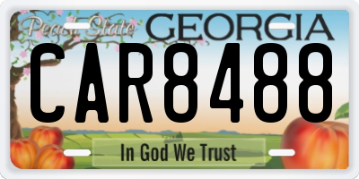 GA license plate CAR8488