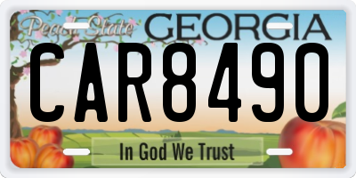 GA license plate CAR8490