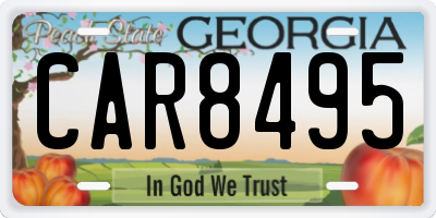 GA license plate CAR8495