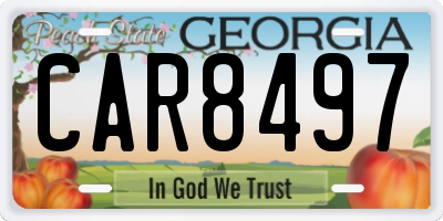 GA license plate CAR8497