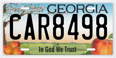 GA license plate CAR8498