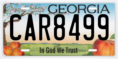 GA license plate CAR8499