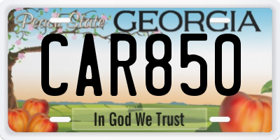 GA license plate CAR850