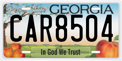 GA license plate CAR8504