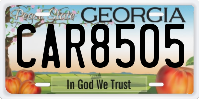 GA license plate CAR8505