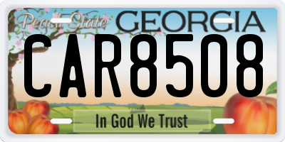 GA license plate CAR8508