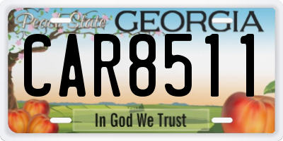 GA license plate CAR8511