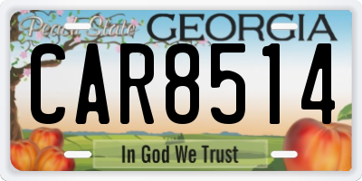 GA license plate CAR8514