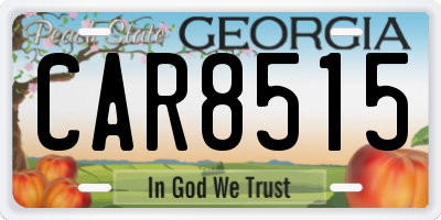 GA license plate CAR8515