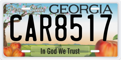 GA license plate CAR8517