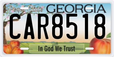 GA license plate CAR8518