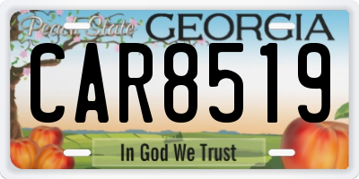 GA license plate CAR8519