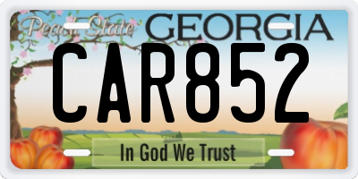 GA license plate CAR852
