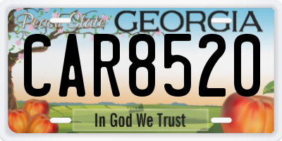 GA license plate CAR8520