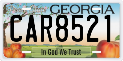 GA license plate CAR8521